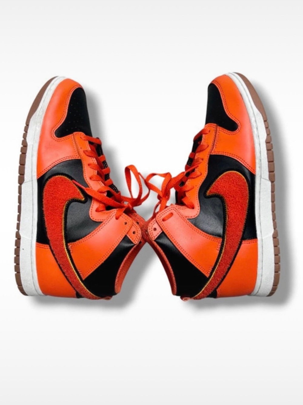 Nike Dunk High Retro "Chenille Swoosh - Safety Orange" Sneakers | Size 11.5